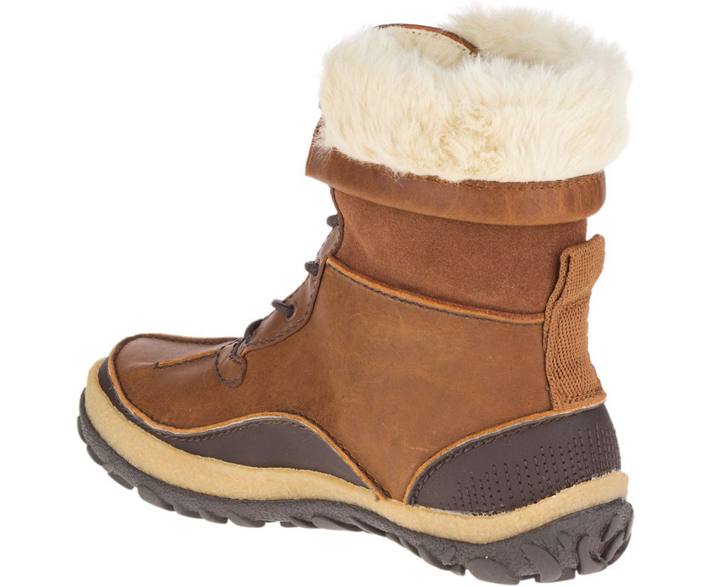 Kozaki Merrell Damskie Brązowe - Tremblant Mid Polar Waterproof - 715389-ZSR